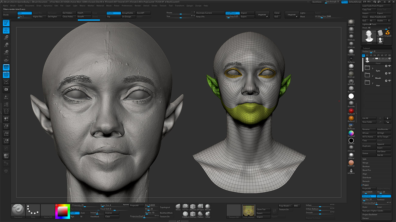 Download our Zbrush elf model female 3d sculpt